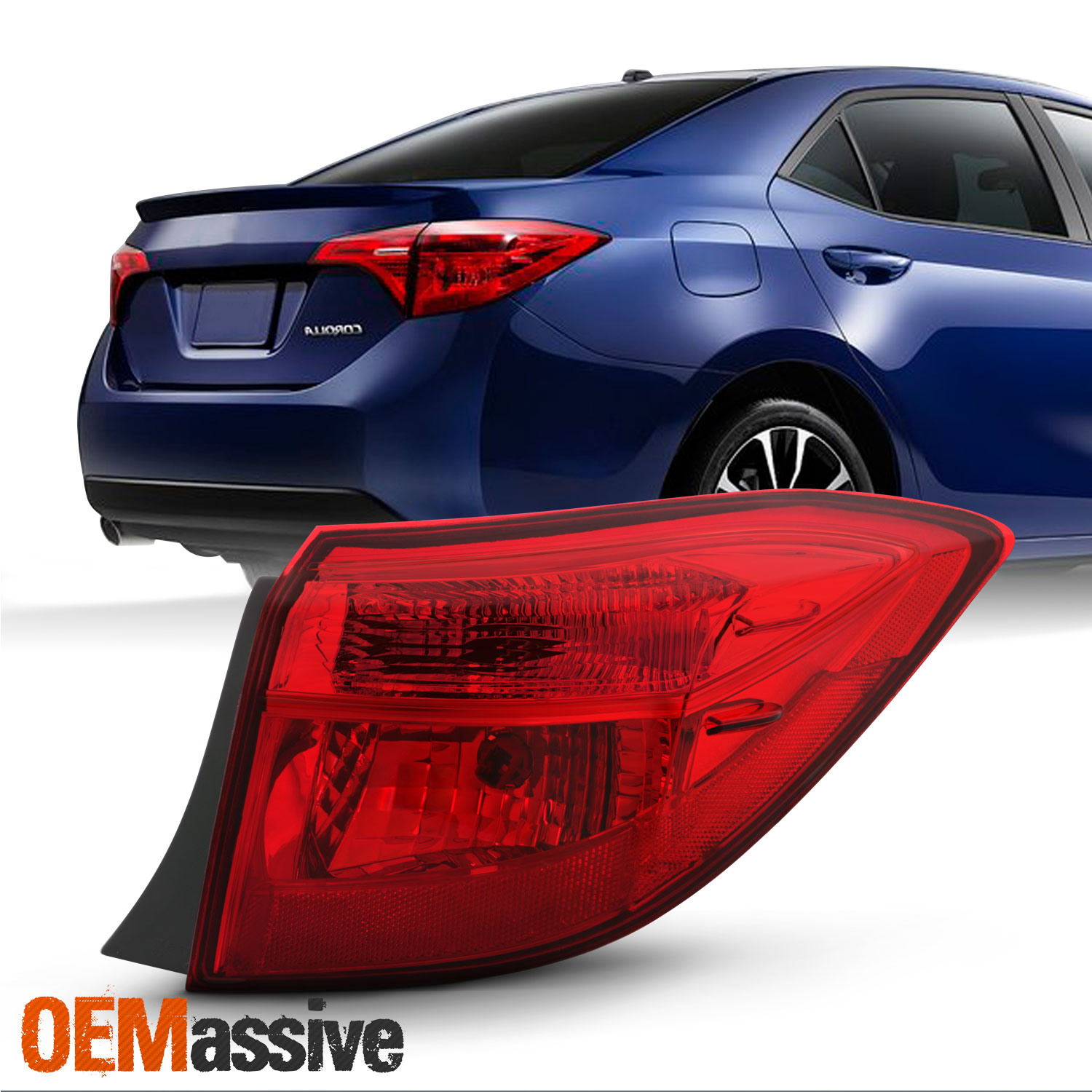 For 2017 2018 2019 Toyota Corolla SE/XLE/XSE Sedan Red Tail Lamp Outer